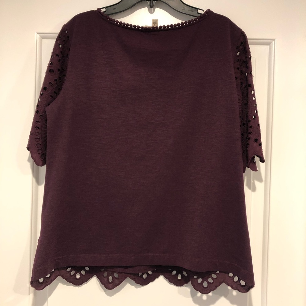 Porridge Clothing Plum Eyelet Top - Anthropologie - Picture 3 of 10